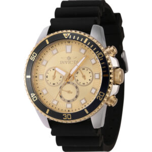 invicta pro diver chronograph gmt quartz gold dial men's watch 46128
