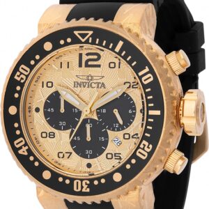 invicta pro diver chronograph gmt quartz gold dial men's watch 48618