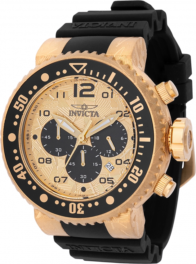 invicta pro diver chronograph gmt quartz gold dial men's watch 48618 invicta pro diver chronograph gmt quartz gold dial men's watch 48618