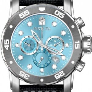 Home invicta pro diver chronograph gmt quartz light blue dial men's watch 49835