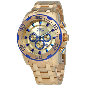 Home invicta pro diver chronograph gold dial men's watch 22320