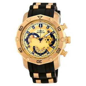 Home invicta pro diver chronograph gold dial men's watch 23427