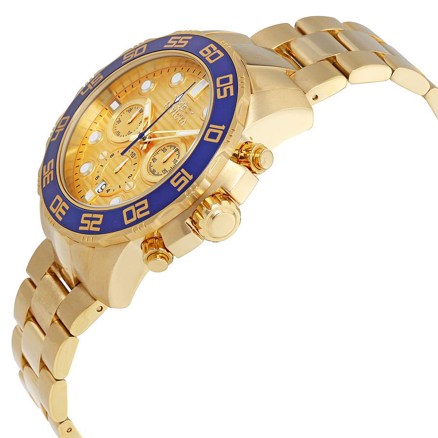 invicta pro diver chronograph gold dial men's watch 22227 invicta pro diver chronograph gold dial men's watch 22227