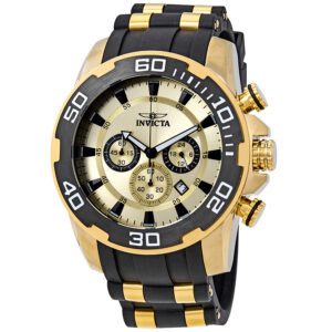 invicta pro diver chronograph gold dial men's watch 22346