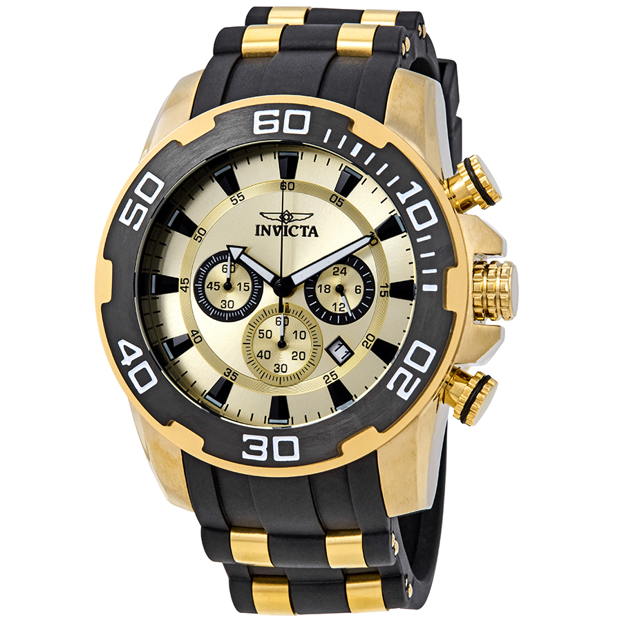 invicta pro diver chronograph gold dial men's watch 22346 invicta pro diver chronograph gold dial men's watch 22346