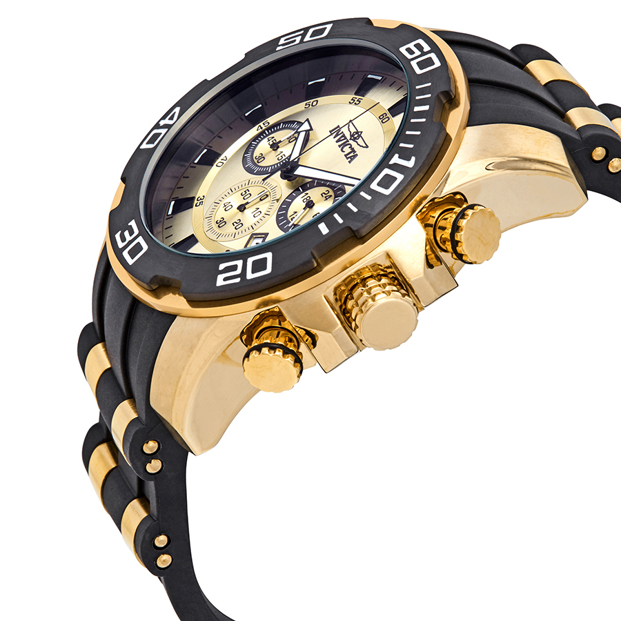 invicta pro diver chronograph gold dial men's watch 22346 invicta pro diver chronograph gold dial men's watch 22346