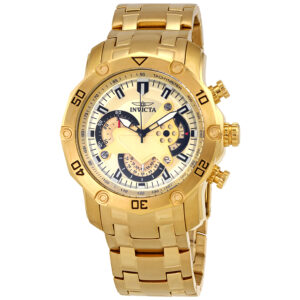Витрина invicta pro diver chronograph gold dial men's watch 22761
