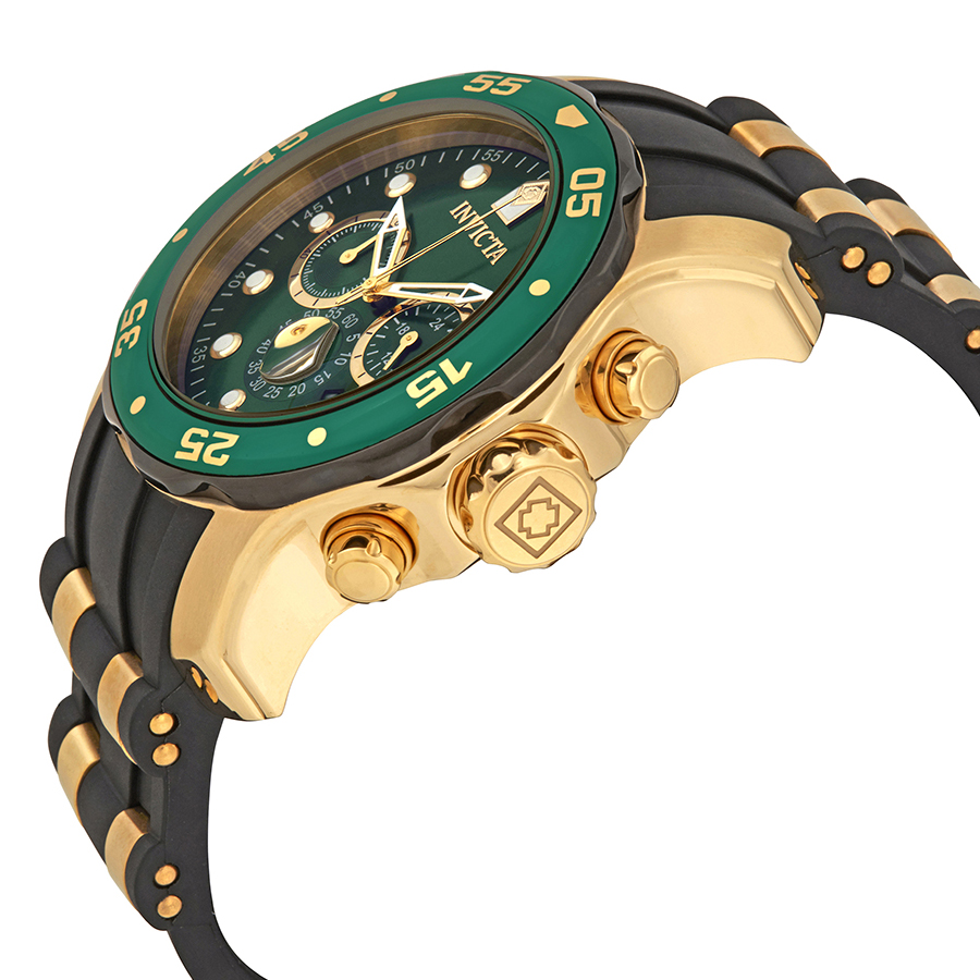 invicta pro diver chronograph green dial black polyurethane men's watch 17886 invicta pro diver chronograph green dial black polyurethane men's watch 17886
