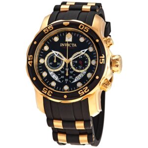 Home invicta pro diver chronograph black semi transparent dial men's watch 6981