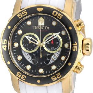invicta pro diver chronograph mother of pearl white polyurethane men's watch 20289