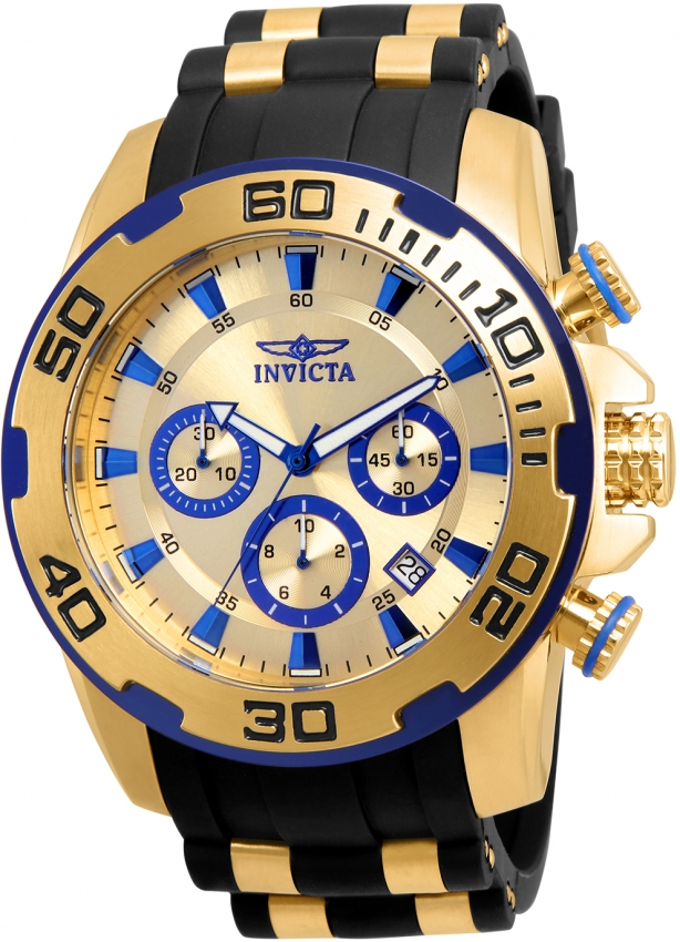 invicta pro diver chronograph quartz gold dial men's watch 22308 invicta pro diver chronograph quartz gold dial men's watch 22308