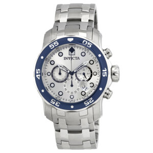 invicta pro diver chronograph silver dial men's watch 80058