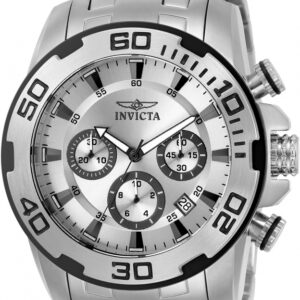 invicta pro diver chronograph silver dial men's watch 22317