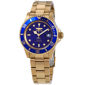 invicta pro diver gold tone blue dial 40 mm men's watch 26974