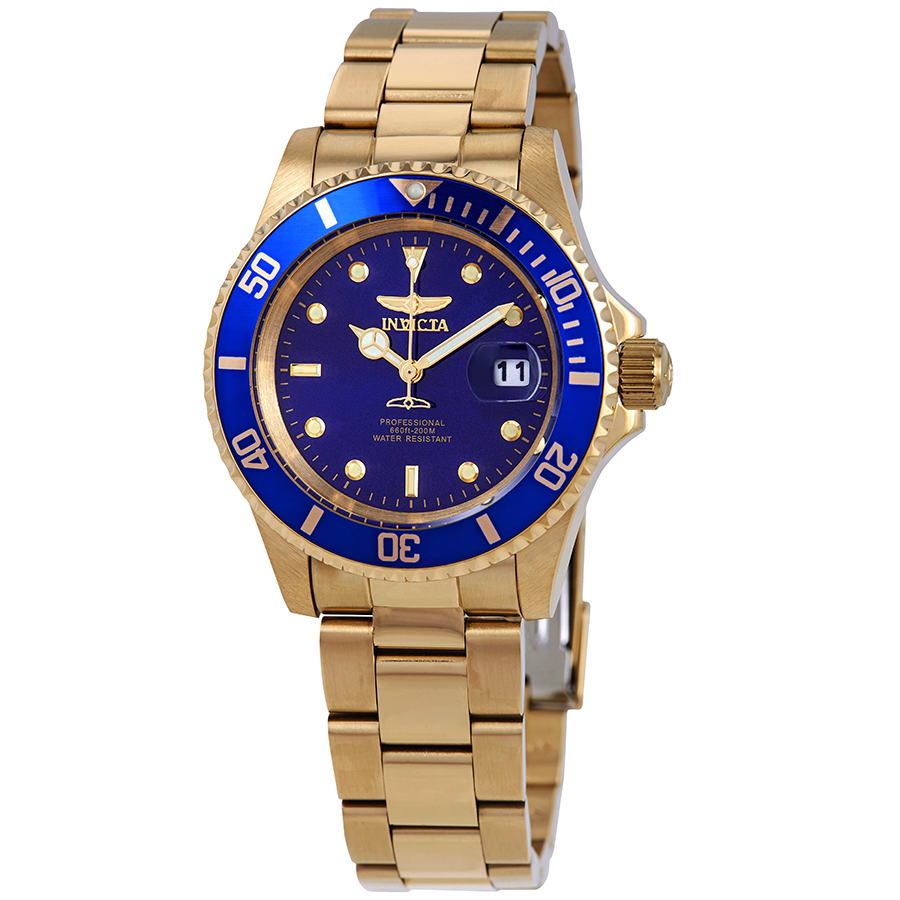 invicta pro diver gold tone blue dial 40 mm men's watch 26974 invicta pro diver gold tone blue dial 40 mm men's watch 26974