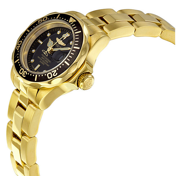 invicta pro diver gold plated black dial ladies watch 8943 invicta pro diver gold plated black dial ladies watch 8943