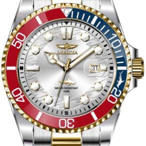 invicta pro diver latam exclusive quartz silver dial pepsi bezel men's watch 44707