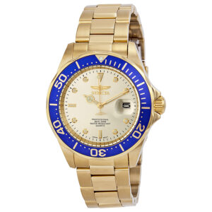 invicta pro diver light champagne dial gold ion plated men's watch 14124