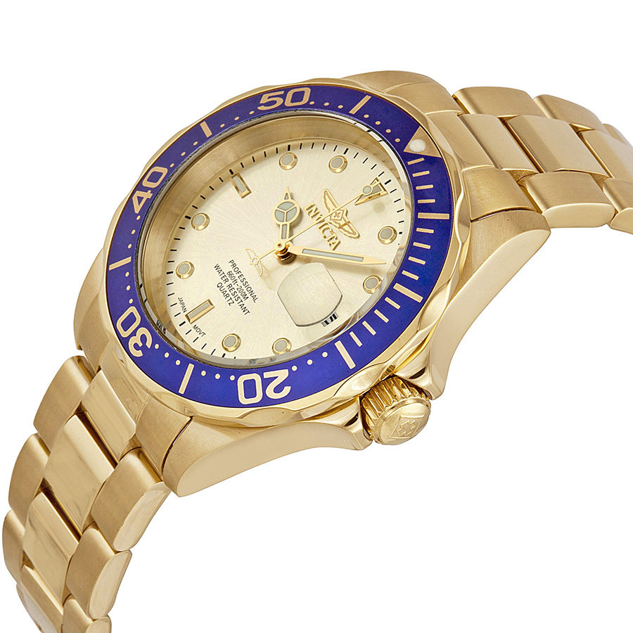 invicta pro diver light champagne dial gold ion plated men's watch 14124 invicta pro diver light champagne dial gold ion plated men's watch 14124