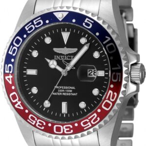 invicta pro diver quartz black dial pepsi bezel men's watch 48388