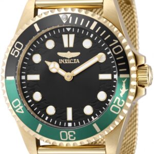 invicta pro diver quartz black dial sprite bezel men's watch 49692