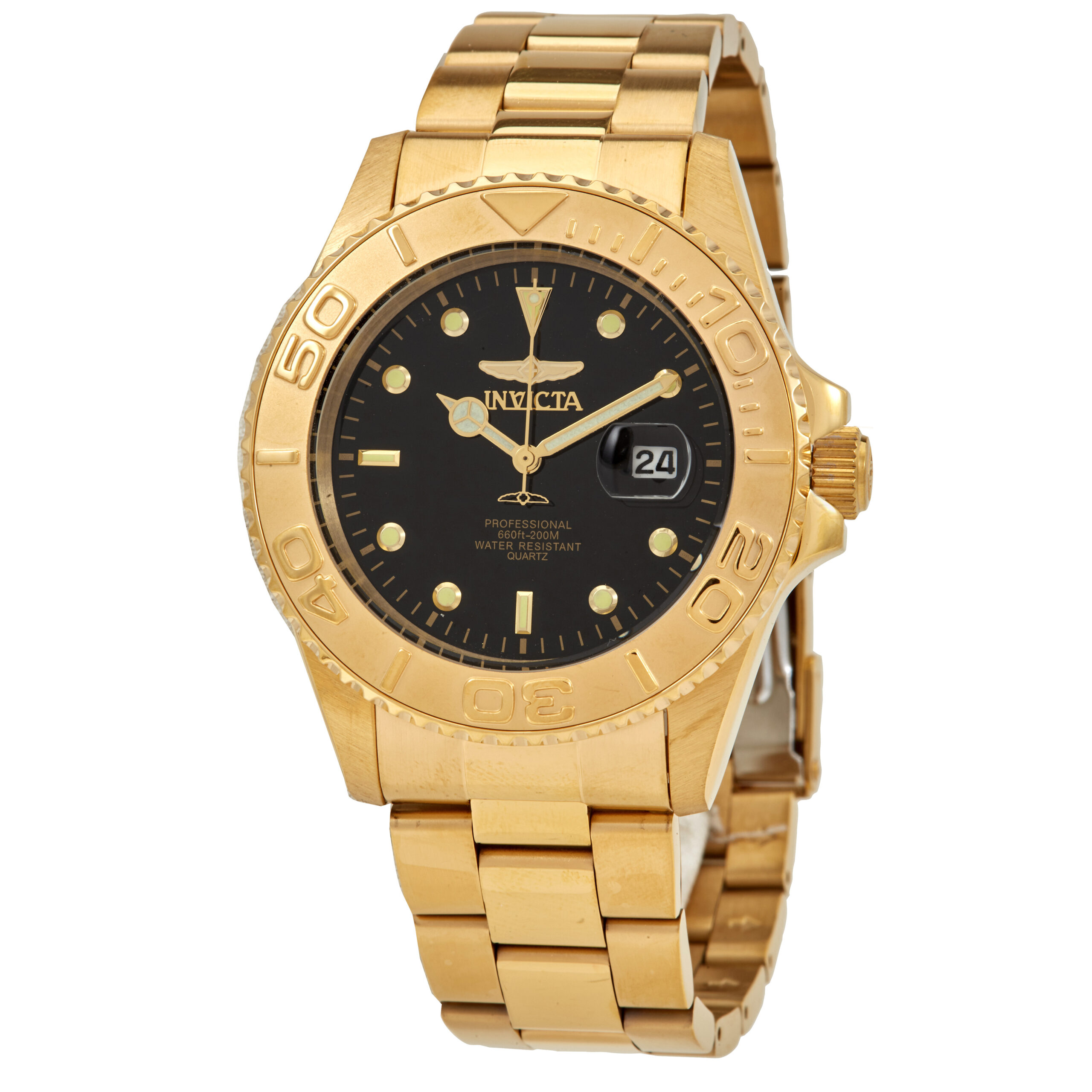 invicta pro diver quartz black dial yellow gold tone men's watch 29946 invicta pro diver quartz black dial yellow gold tone men's watch 29946