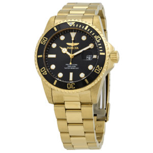 Home invicta pro diver quartz black dial yellow gold tone men's watch 33271