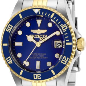 Home invicta pro diver quartz blue dial two tone ladies watch 29188