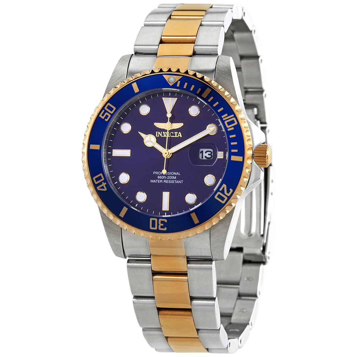 invicta pro diver quartz blue dial two tone men's watch 33268 invicta pro diver quartz blue dial two tone men's watch 33268