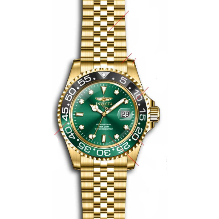 invicta pro diver quartz green dial sprite bezel men's watch 36044 invicta pro diver quartz green dial sprite bezel men's watch 36044