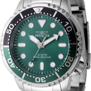 Home invicta pro diver quartz green dial sprite bezel men's watch 47220