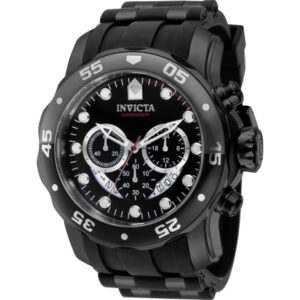invicta pro diver scuba chronograph gmt quartz black dial men's watch 37231