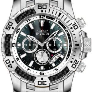 Home invicta pro diver scuba chronograph gmt quartz black dial men's watch 49853