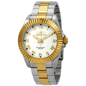 invicta pro diver white dial two tone men's watch 16740