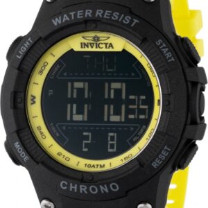 Home invicta racing alarm chronograph gmt quartz digital black dial men's watch 47527