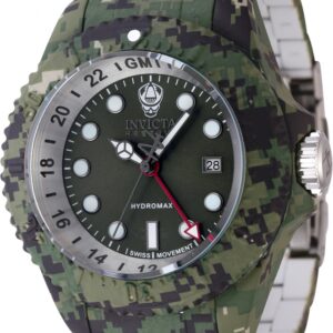 invicta reserve gmt date quartz green dial men's watch 45939