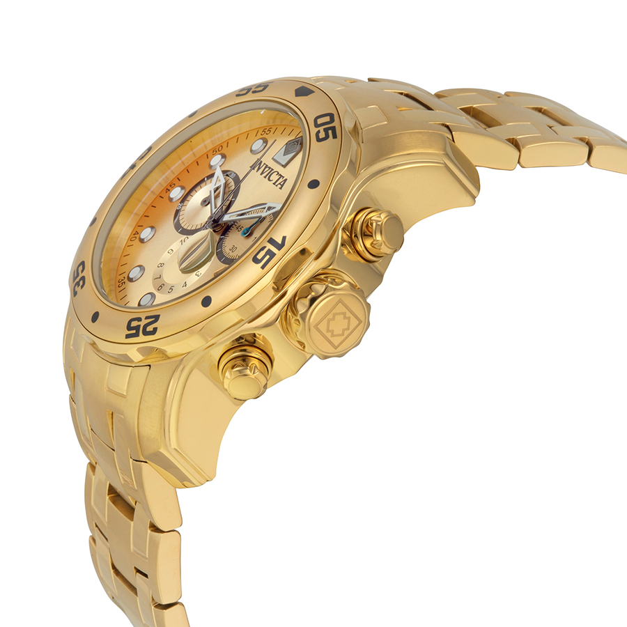 invicta scuba pro diver chronograph gold dial gold tone men's watch 0074 invicta scuba pro diver chronograph gold dial gold tone men's watch 0074