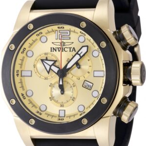 invicta sea hunter chronograph gmt quartz gold dial men's watch 48980