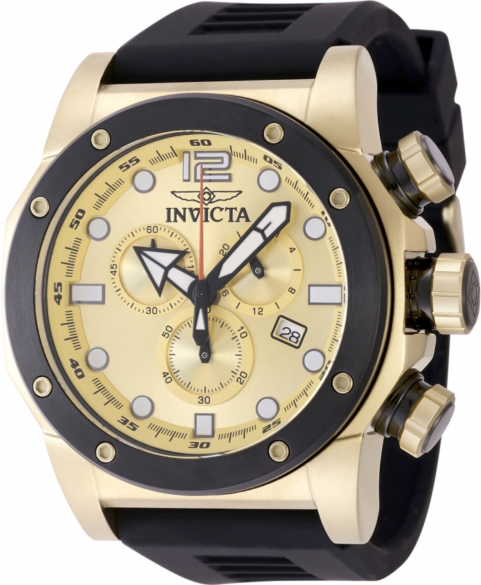 invicta sea hunter chronograph gmt quartz gold dial men's watch 48980 invicta sea hunter chronograph gmt quartz gold dial men's watch 48980