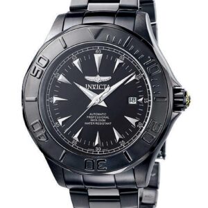 Home invicta signature black dial black ion plated men's watch 7114