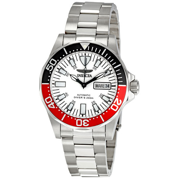 invicta signature pro diver automatic white dial coke bezel men's watch 7044 invicta signature pro diver automatic white dial coke bezel men's watch 7044