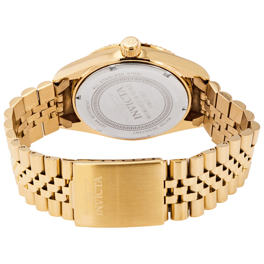 invicta specialty black dial yellow gold tone men's watch 29383 invicta specialty black dial yellow gold tone men's watch 29383