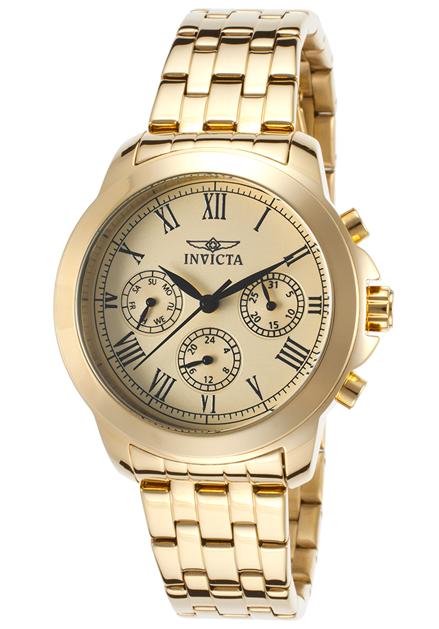 invicta specialty chronograph gold dial ladies watch 21654 invicta specialty chronograph gold dial ladies watch 21654