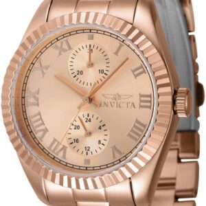 Home invicta specialty date gmt quartz rose gold dial ladies watch 47447