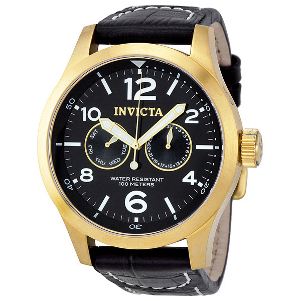 invicta specialty military black dial black leather men's watch 10491 invicta specialty military black dial black leather men's watch 10491