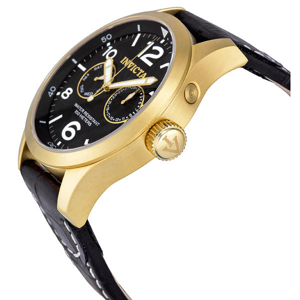 invicta specialty military black dial black leather men's watch 10491 invicta specialty military black dial black leather men's watch 10491