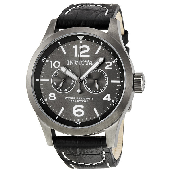 invicta specialty military grey dial black leather men's watch 10492 invicta specialty military grey dial black leather men's watch 10492