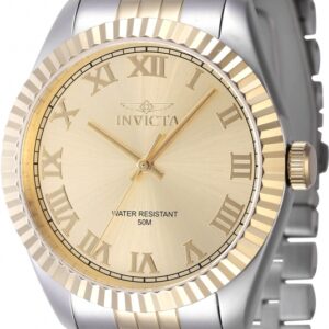 invicta specialty quartz gold dial men's watch 47404