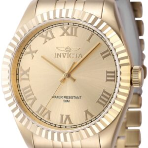 invicta specialty quartz gold dial men's watch 47406