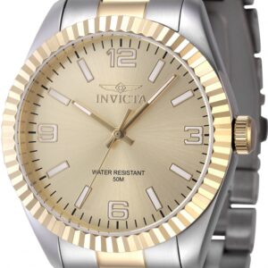 invicta specialty quartz gold dial men's watch 47457